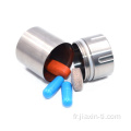 Titane Capsule imperméable Pilule Pilule Boîte de stockage Conteneur de rangement